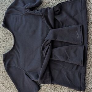 Nike Studio Front Tie Stretch Jersey Yoga Top Black Size Medium V-Back